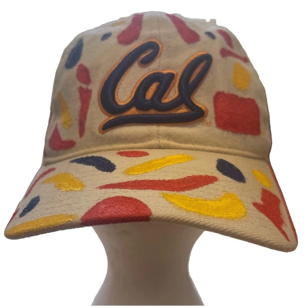 Vintage Cal Golden Bears Fitted Cap 7-3/8 Custom Art Script Logo NCAA Football